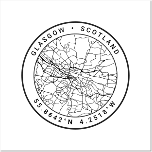 Glasgow Map Posters and Art